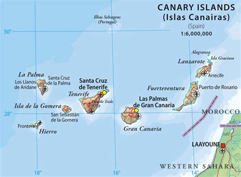 خريطة جزر الكناري